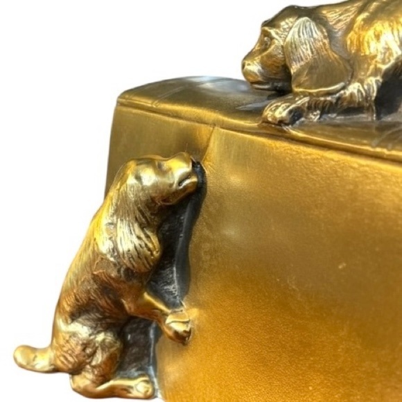 Brass cocker spaniel bookends by PM Craftsman, mid-Century, 1950-1970, made USA - Picture 6 of 8